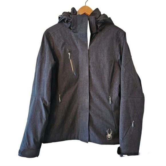 Spyder Women's Fall Winter Jacket Coat Hoodie Black Size 12. - Picture 2 of 16